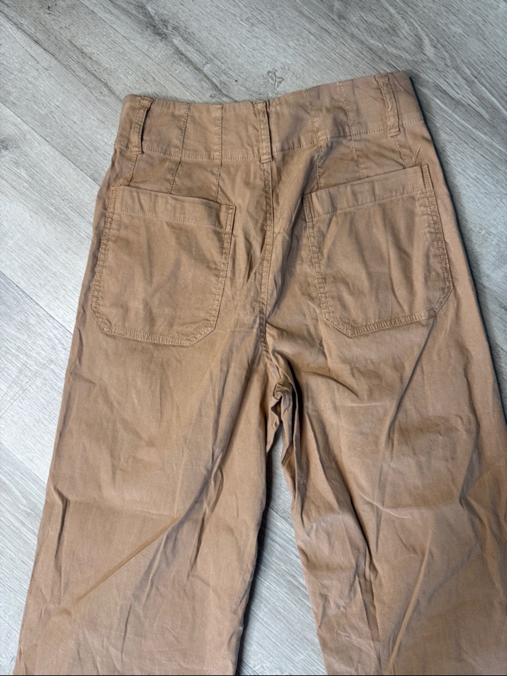 Maeve The Colette Wide-Leg Tan Pants Size 27 Viscose-Linen Blend - Picture 6 of 11